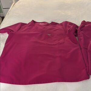 Figs Boxy Pink Long Sleeve Tee
